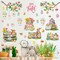Happy Easter Wall Stickers Bunny Rabbit Wall Decals Peel and Stick Wall Art Decal Easter Egg Wall Decal Spring Flower Tree Branch Window Clings for Kids Room Nursery Living Room Kitchen Decor Gifts